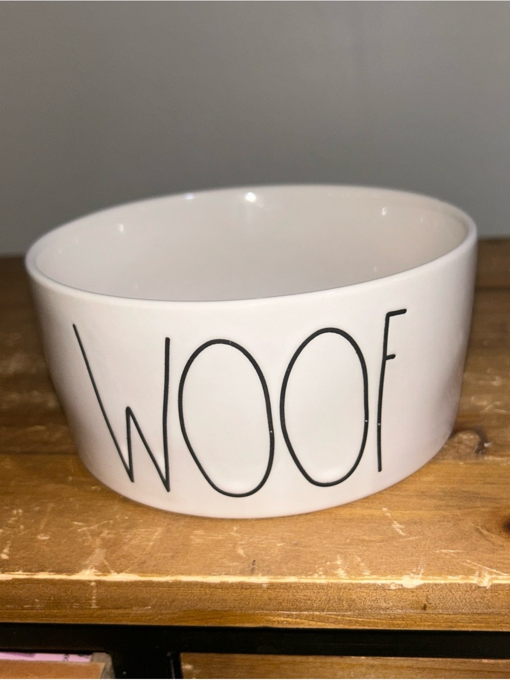 Woof Rae Dunn 8 inch pet bowl